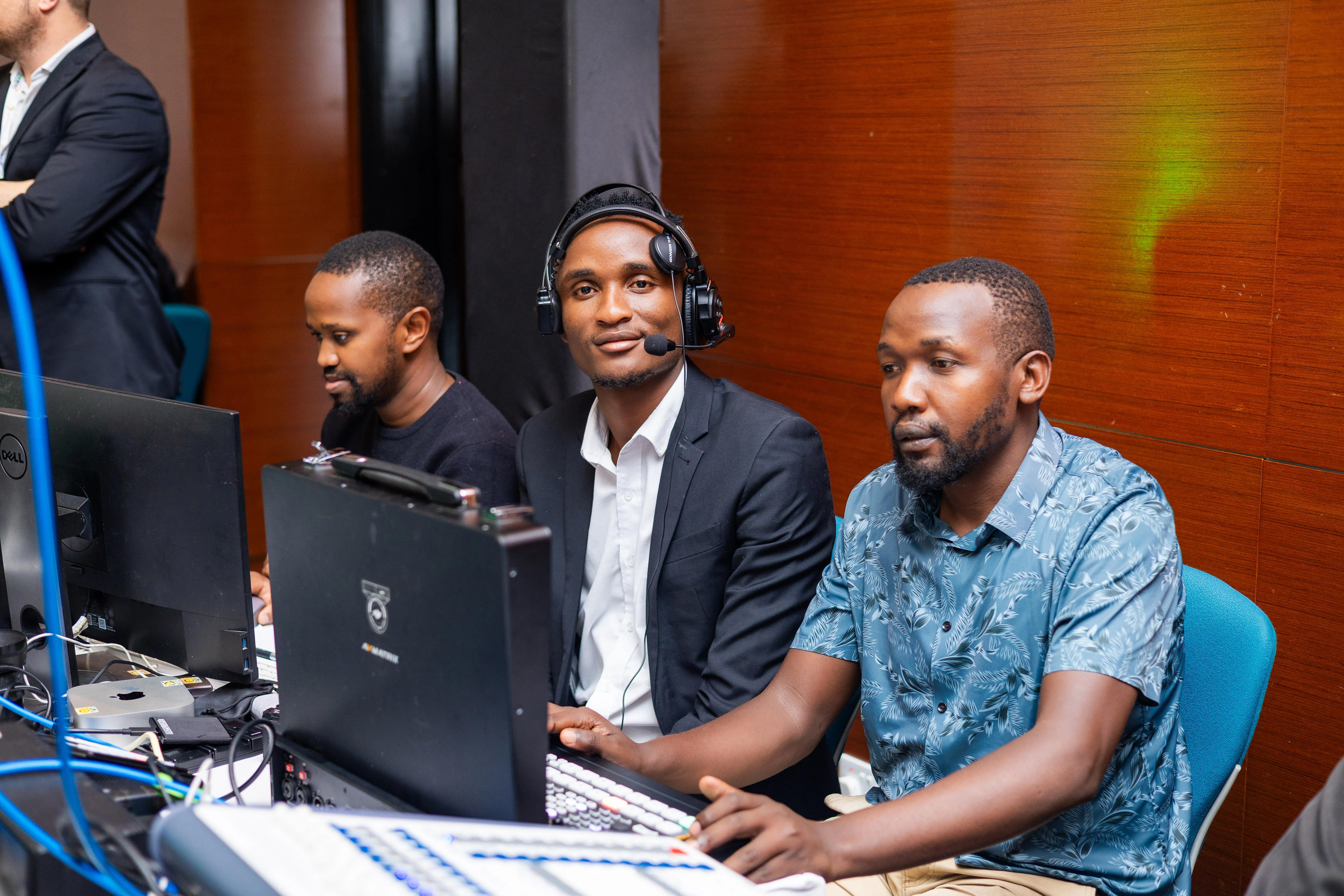 Broadcast operator at a live streaming desk